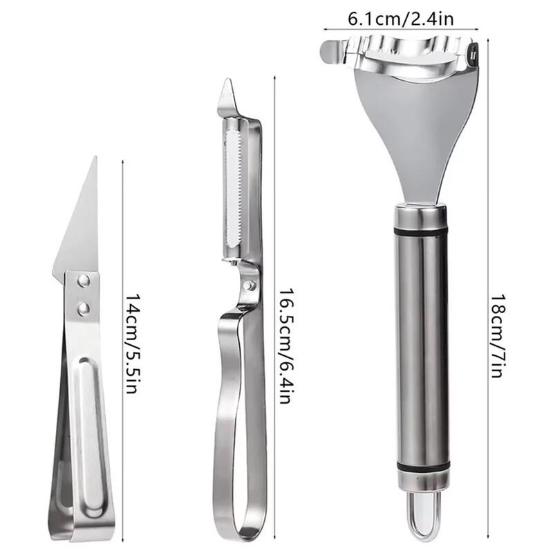 Utuo Stainless Steel 3-Piece Kitchen Peeler Set
