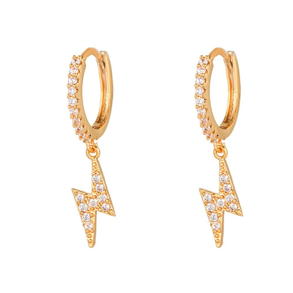 New Design Stainless Steel Cubic Zirconia Chain Stud Earrings For Women Star Moon Cartilage Earring Piercing Jewelry