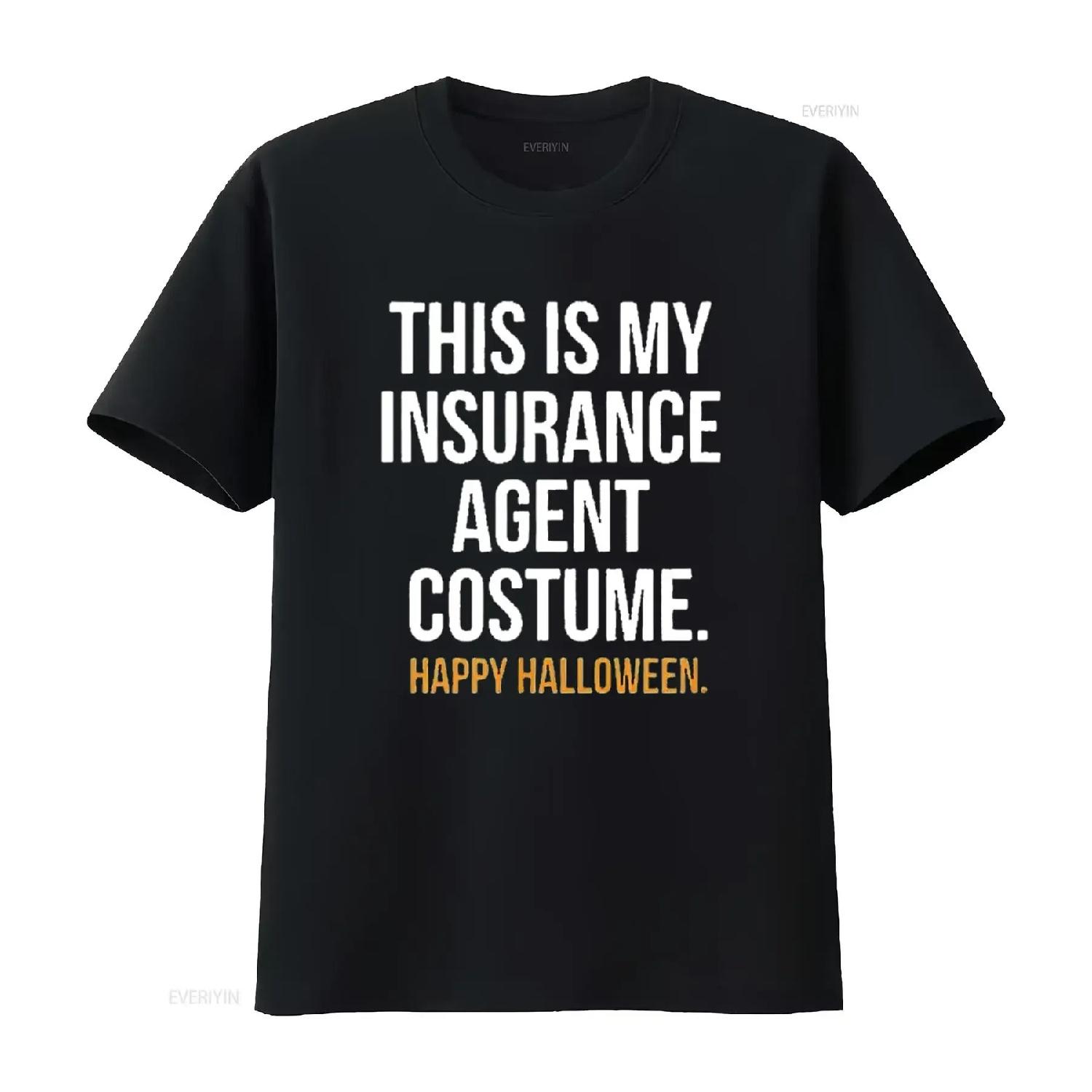 

This Is My Insurance Agent Costume Funny Halloween Womens T Shirt Black vintage Washed Versatile Comfortable Slightly Unisex XXXXXL чорний