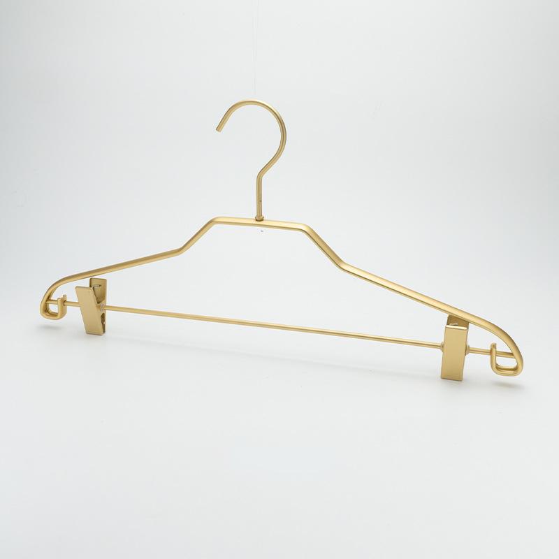

5 шт. золотых вешалок для одежды, стойка для брюк из алюминиевого сплава с зажимами для носков, юбок, шарфов, утолщенная вешалка для сушки для витрины магазина 5pcs