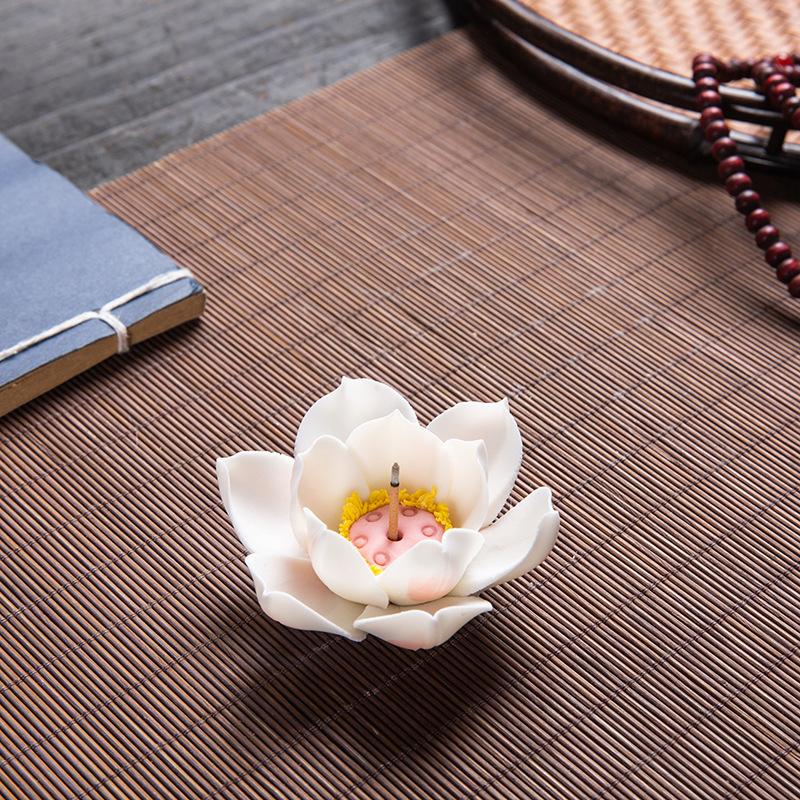 Ceramic Lotus Incense Burner Home Decor Incense Burner Stick Holder Buddhist Aromatherapy Incense Censer Use In Office Teahouse
