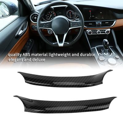 2 Piezas Cubierta Decorativa Adhesiva Autoadhesiva para Volante de Coche Compatible con Alfa Romeo Stelvio 2017-2018 Giulia 2016-2018