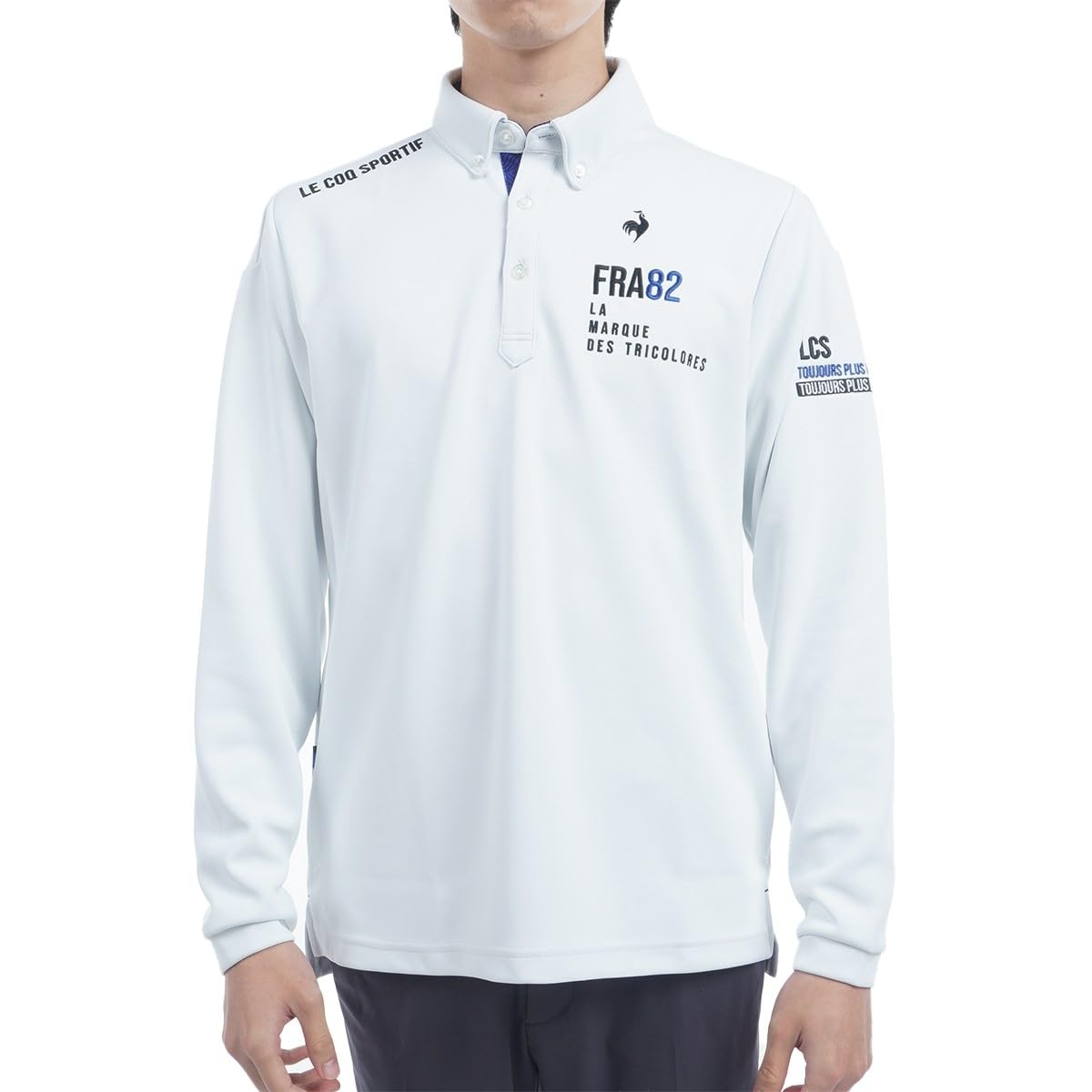 

Рубашка для гольфа Coq Sportif Standard Heat Navi, поло с длинными рукавами, теплая спортивная одежда LG4FLS05M WH00 [Le Golf] [Stretch Force] Мужская (белый)