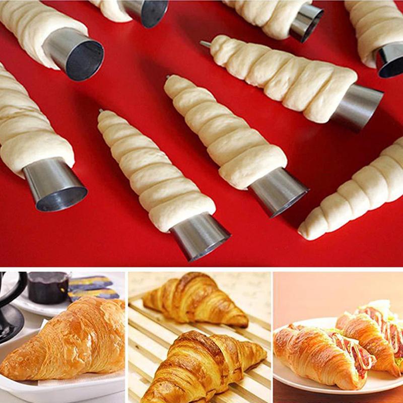 Stainless Steel Cream Horn Molds Kitchen Dessert Durable Mold Cone Tubular Shaped Mold Baking Cones Horn Pastry Roll TMZ