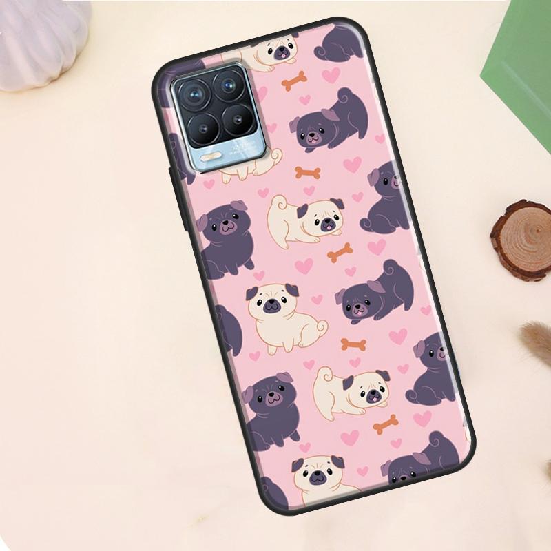 Funny Pug Dog Case For Realme C67 C71 C63 C61 C55 C51 C53 C35 C65 C75 11 12 13 14 Pro Plus GT6 GT7 15 Pro