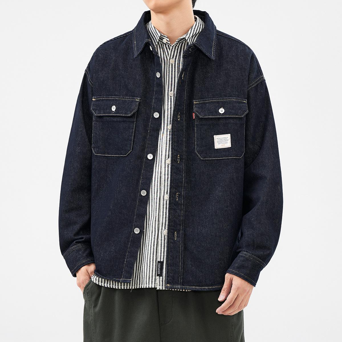 Мужская джинсовая куртка Hansca American Denim с широкими лацканами — фото 3