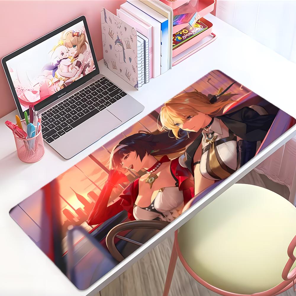 Game Futuristic Zzenless Zone Zero Mouse Pad Large Thick Desk Pad Stitched Edges Gaming Mouse Mat For Pc