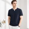 VEE KELLEN Men's Linen Blend Round Neck T-Shirt