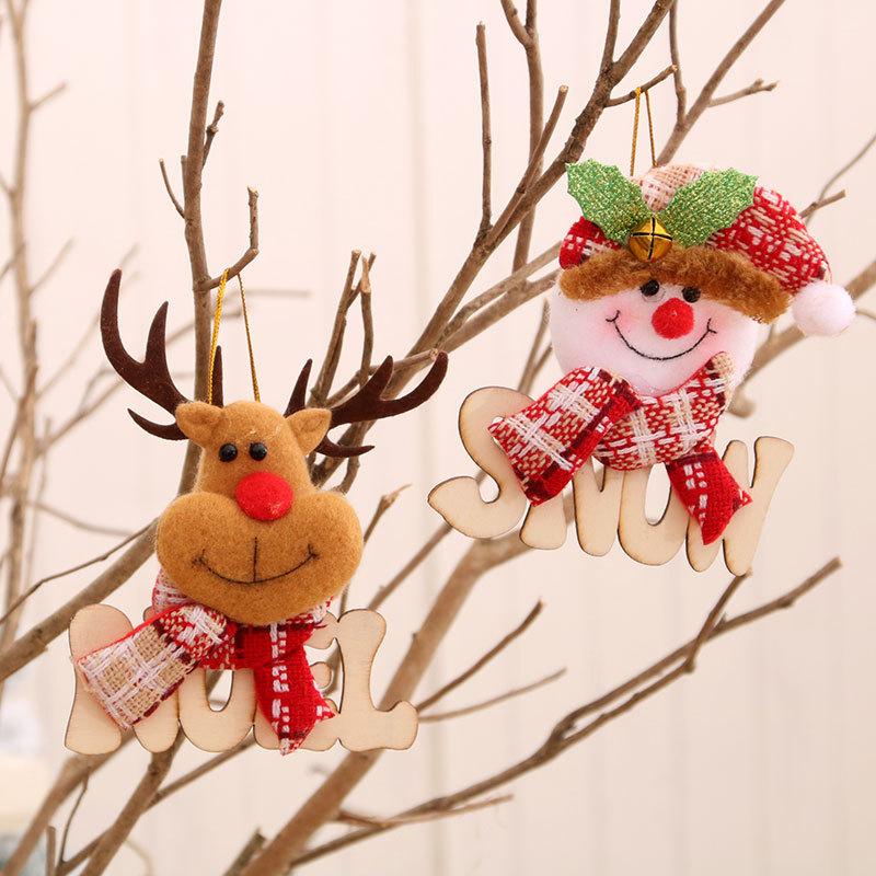 Christmas Wooden Letter Doll Small Pendant Christmas Tree Pendant Decoration Supplies Christmas Gifts
