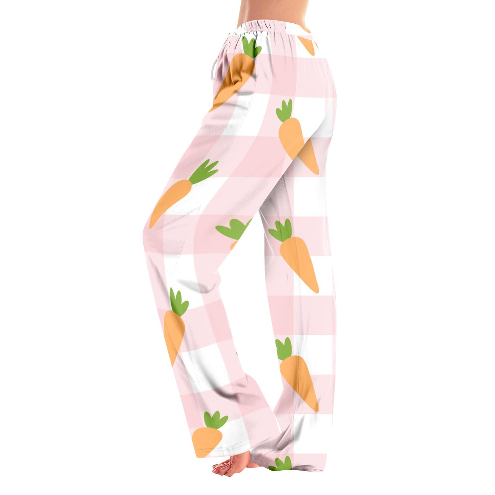 

Женские пижамные штаны, одежда для сна, повседневные брюки с эластичной резинкой на талии, удобные прямые свободные брюки для йоги XXXL розовый