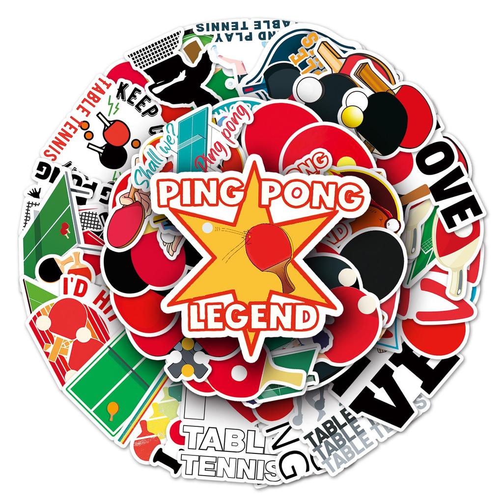 50 Personalizovaných Graffiti Sportovních Nálepek pro Stolní Tenis, Skateboardy, Pouzdra na Telefony a Zavazadla