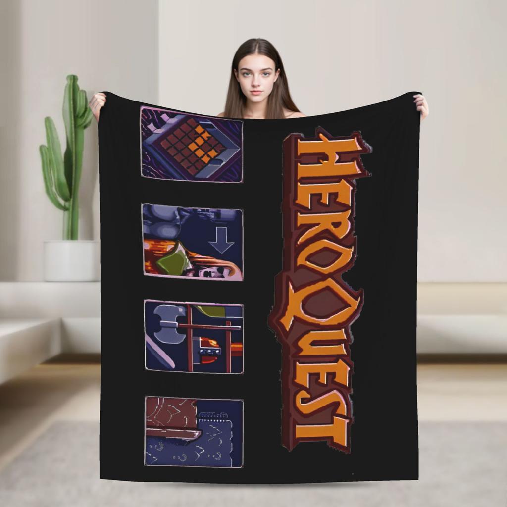 Heroquest Roleplay Game 90s RPG Knitted Blankets Flannel Gaming Warm Throw Blankets for Bedding Throws Quilt Portable