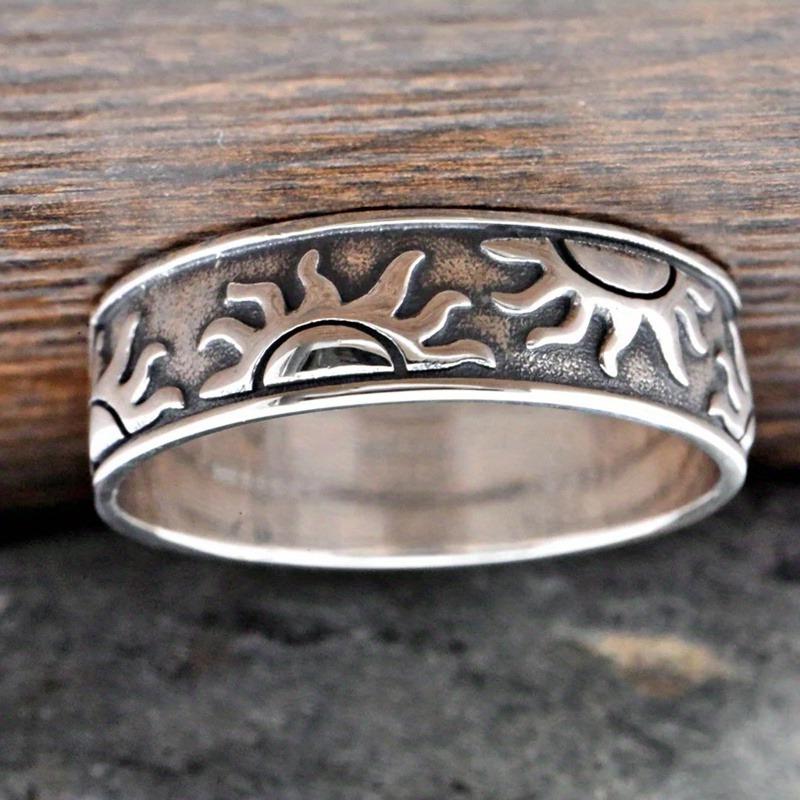 Ring Retro Simple Sun Wide Face Ring Suitable for Ladies and Men's Vacation Party Accessories Graduation Season Gift