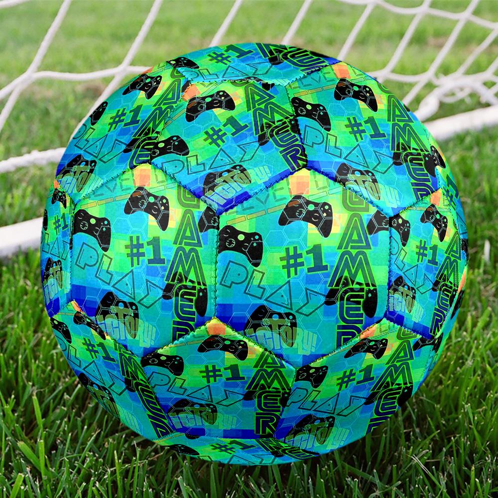 Gamepad Indoor Soccer Ball Size 5 Colorful All Ages Machine Stitched PVC Competition Ready Durable High-Bounce