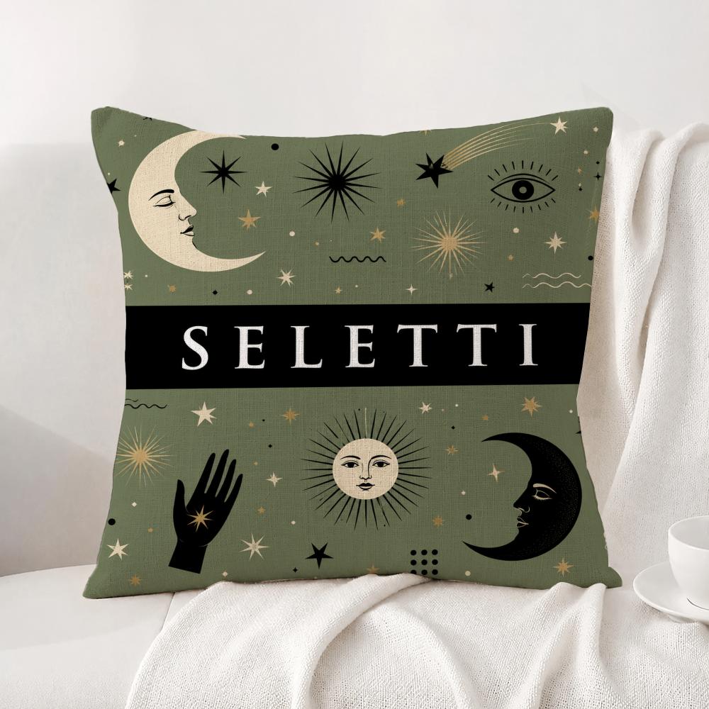 Brand Seletti Cushion Cover Natural Linen Pillowcase Set AllinOne Decor Cushion Cover for Sofa Bedroom Chair