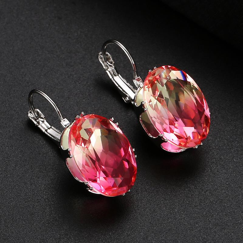 WWJ Unique Mix Color Cubic Zirconia Drop Earrings Gradient Ear Stud