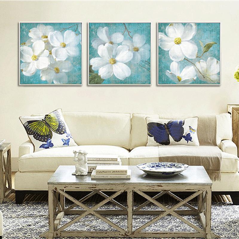 Venkovská krajina Americká venkovská nástěnný plakát Bílá květina Obraz na plátně pro dekoraci obývacího pokoje Obraz