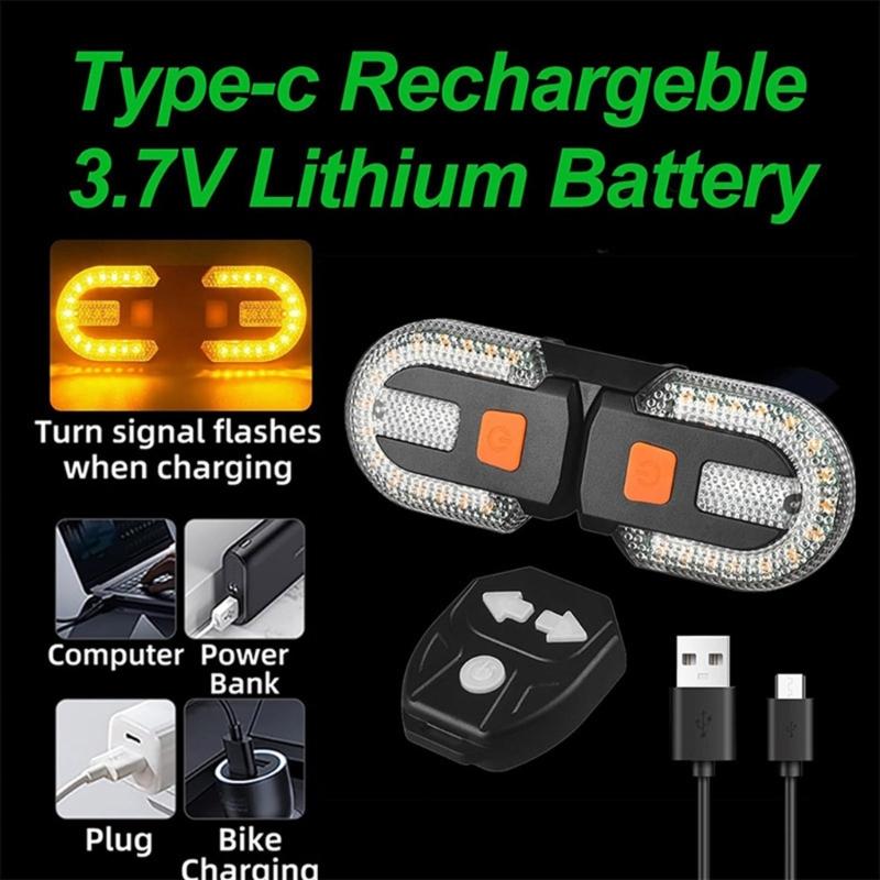 Luz Trasera Impermeable para Bicicleta Control Remoto Intermitentes 5 Modelos Carga para Bicicletas de Montaña Scooters