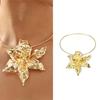 Comfortable Alloy Floral Necklace for Women Daily Commute and Special Event Flower Pendant Collarbone Chain