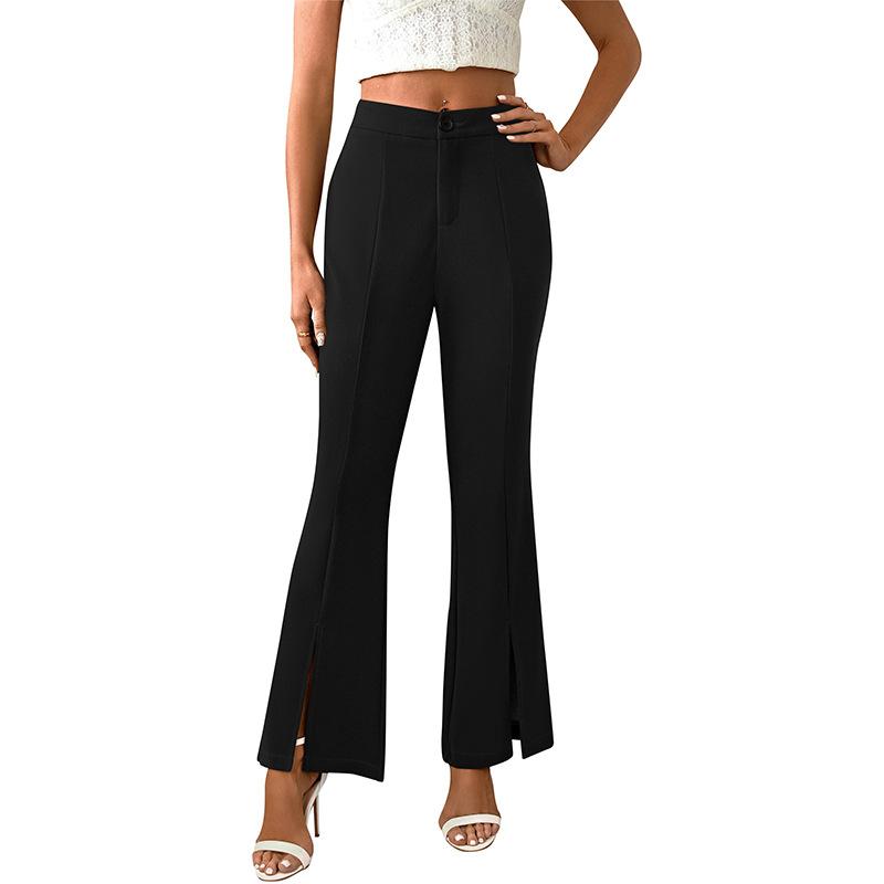 Women S High Waist Flare Ankle Length Suit Pants S чёрный
