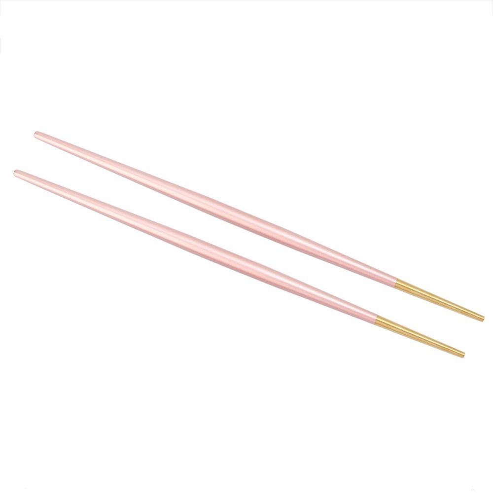 Anti-slip Strip Chopsticks Rustless Steel Food Chopsticks Durable Metal Chopsticks Home Dining