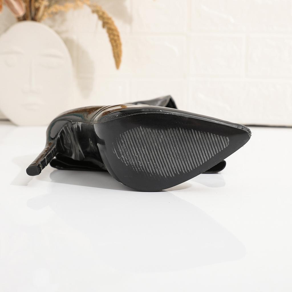 Shoes Long Boots Women's Elastic Thin Heel Pointed Side Zipper Solid Color Fashion Knight Boots