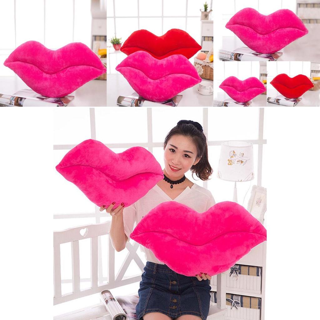 Luxuriös weiches rotes Lippenförmiges Plüschkissen Ideal für Komfort und Geschenke