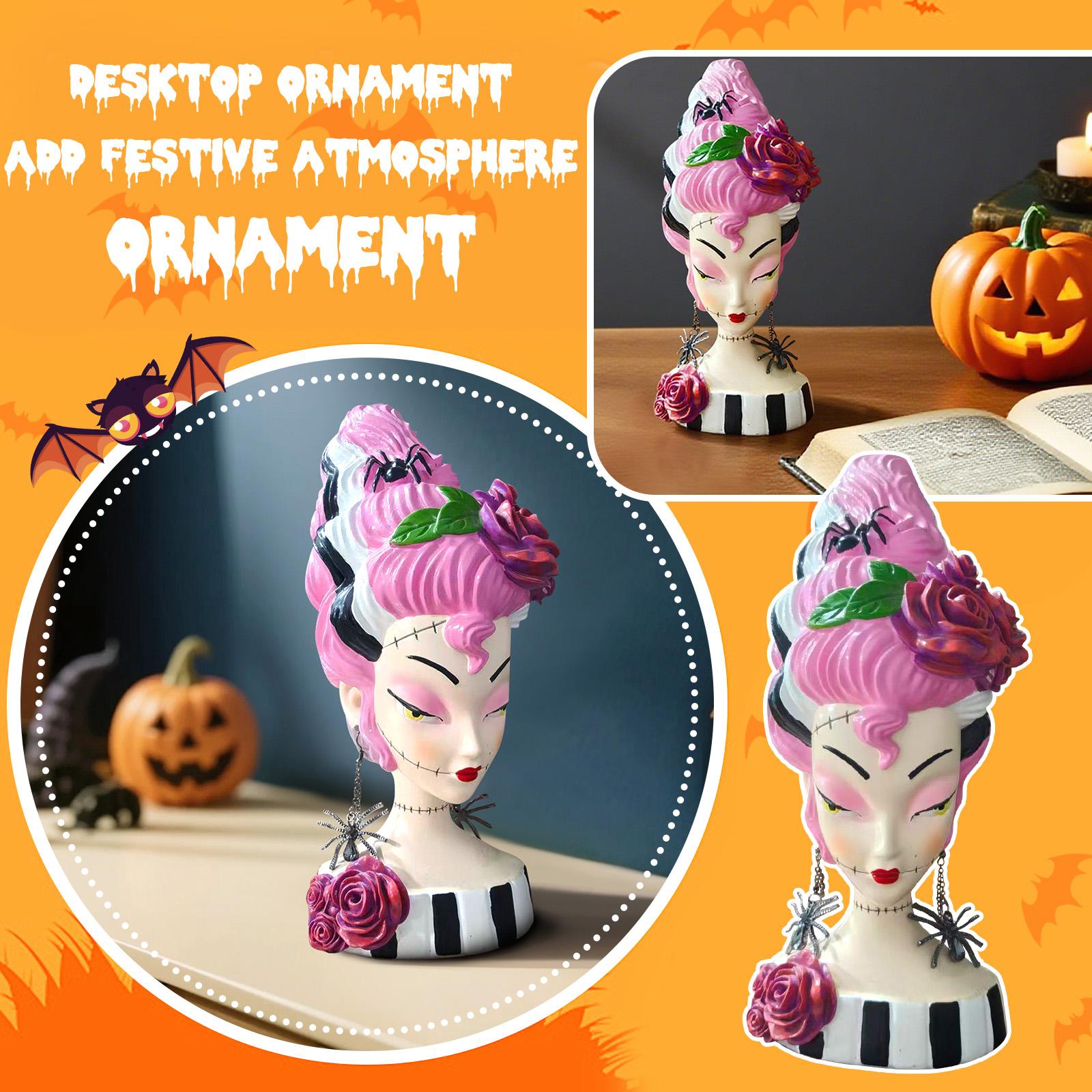 

Хэллоуин Розовый Смешной Странный Бюст Невесты Декорация Забавные Настольные Украшения One Size