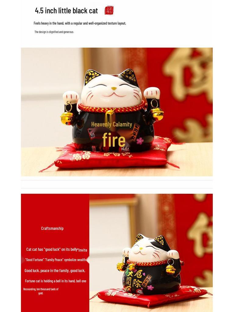 Creative Japanese Fortune Cat Ceramic Piggy Bank - Lucky Gift for Store Openings