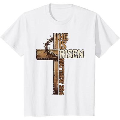 Easter Cross He Is Risen Jesus Christian Unisex T-shirt