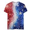 Women's Casual Fashion Short-Sleeve Raglan Sleeve Printed T-Shirt Top