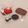 Miniature English Coffee Cup Party Accessories Alloy Coffee Cup Set Pretend Play Detail Dollhouses Decors 3 Set
