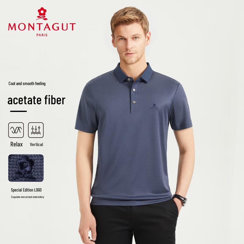 MONTAGUT Men s Houndstooth Acetate Blend Polo Shirt 52
