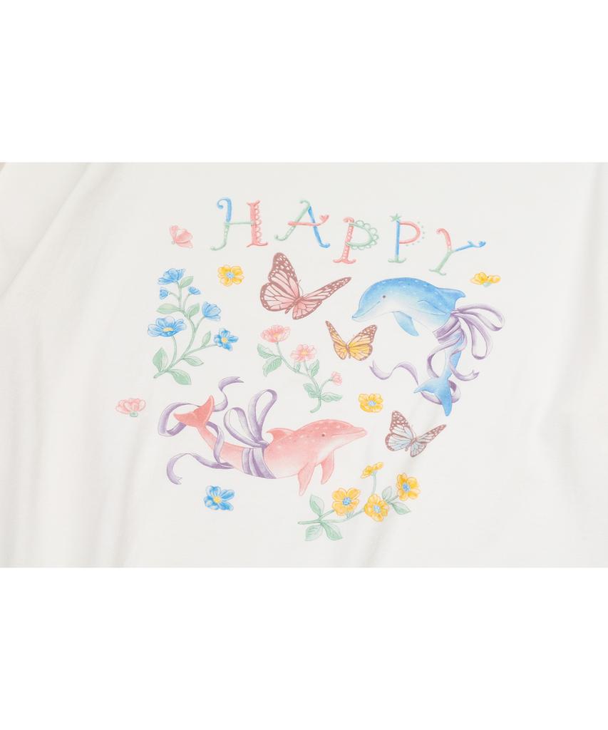 CPGN STUDIO Dtp Happy Dolphin Short Sleeve T-Shirt Cream