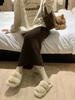 Women's High-Waist Fleece Knit Midi Skirt, Autumn/Winter 2025 Style: Thick, Loose, Drawstring, Straight Fit
