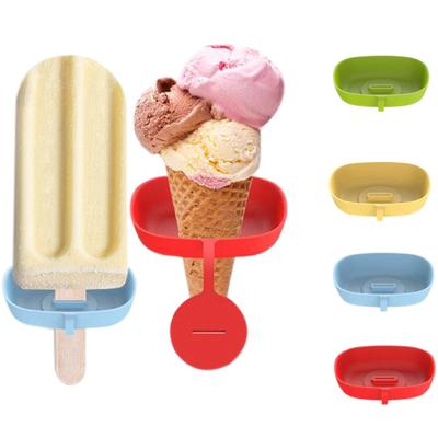 Silicone Ice Cream Holder Two In One Popsicle Stand Multifunctional Drip Catcher for Frozen Treats and Snacks