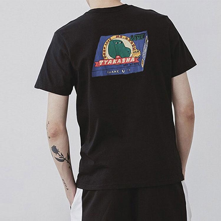 Vans Asian Artist Series Logo Print Short Sleeve T-Shirt Men Tops Black VN0A4P5HBLK