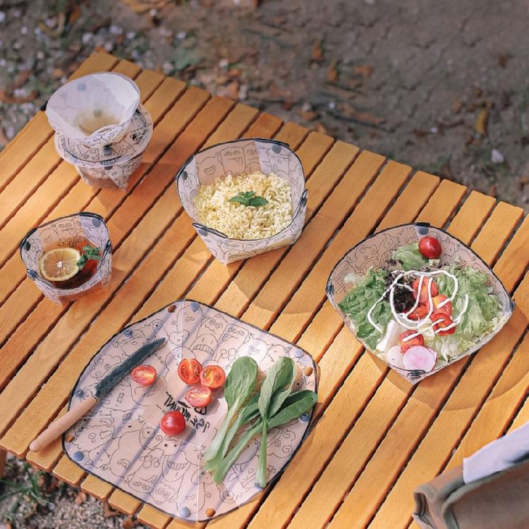 Folding Tableware Set Portable Bowl Plate Chopping Board Light Weight Camping Tableware for Camping and Backpacking