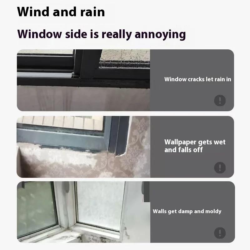 Barieră de apă pentru fereastră glisantă - Sistem de drenaj pentru fereastră exterioară TPE de mare rezistență, Compatibil cu ferestre cu geam simplu/dublu