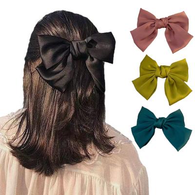 Women Hairpin Bow Theme Hair Clip Bright Color Hair Clip Back Head