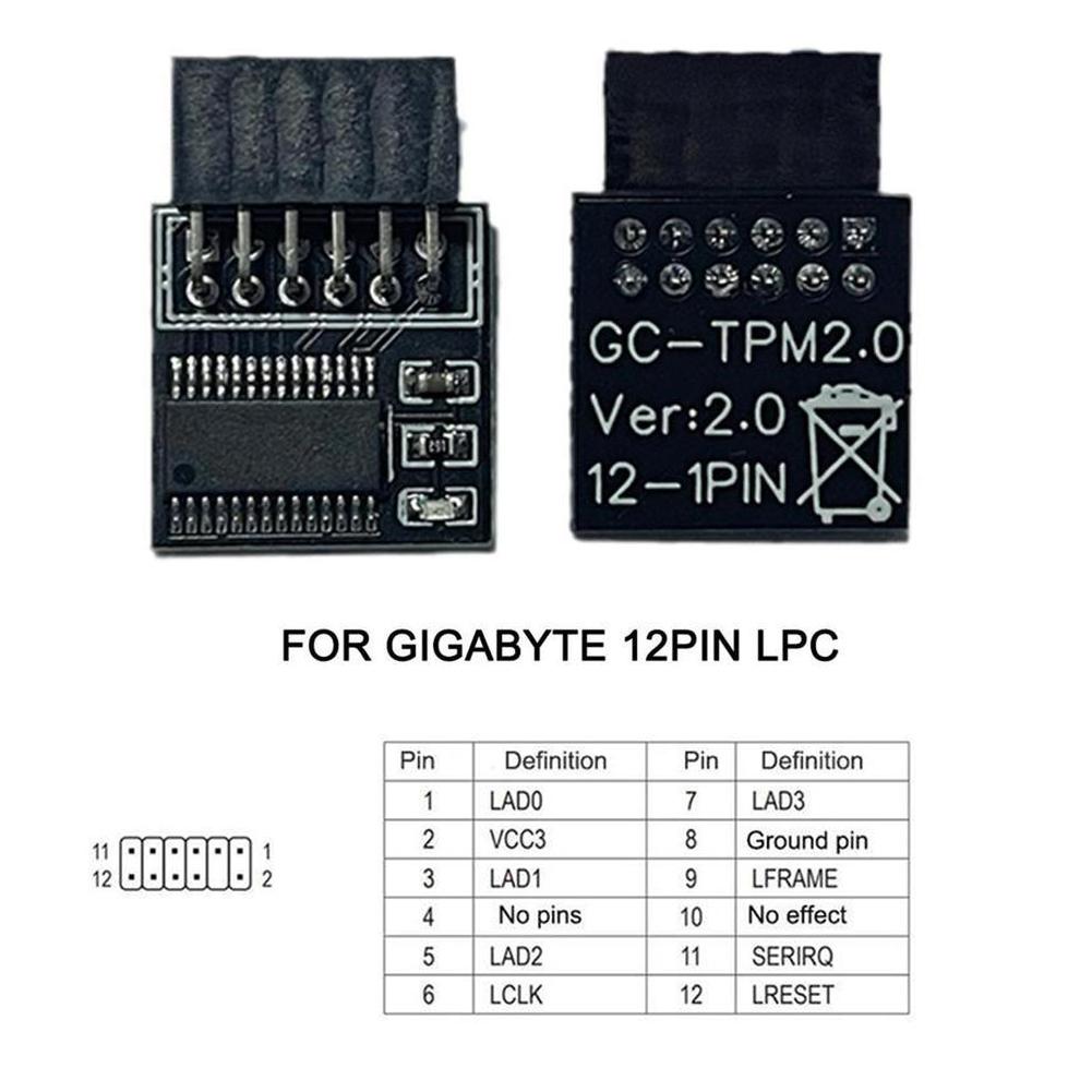 TPM 2.0 Module Encryption Security Module Remote Card Supports 12 14 18 20 Pin For ASUS/ MSI/GIGABYTE Multi- Motherboard