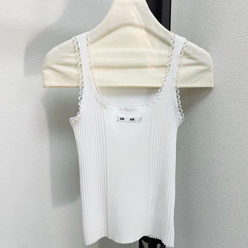 Women s Lace Strap Ribbed Knit Camisole Vest - Slim Fit Inner Layer (2026 Early Spring Collection) Medium белый
