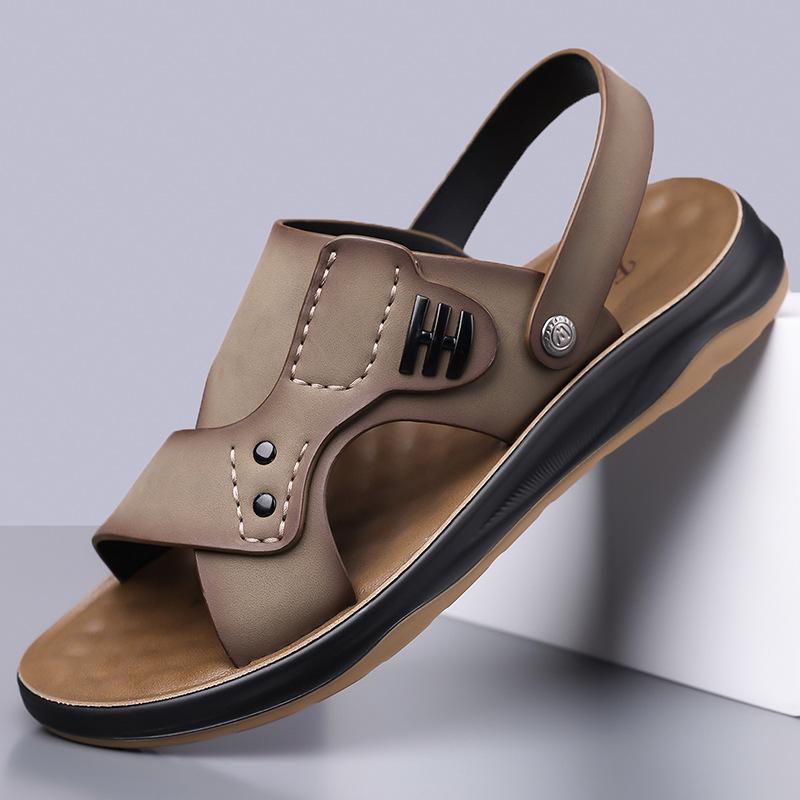 Fashion Summer New Designer Men's Sandals Solid Color Driving Sports Beach Shoes Male Dual-use Fashion Casual Slipper Shoes Man