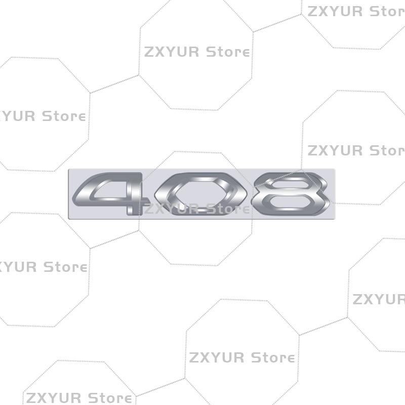 Metalowe Dla Peugeot 208 308 408 508 2008 3008 4008 5008 Chromowane Srebrne Emblemat Naklejka Samochodowa Litera Naklejka Nadwozie Tylna Część Bagażnika Dekoracja