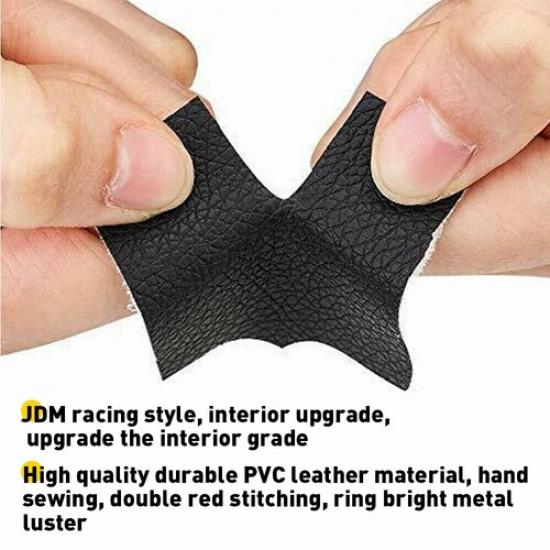 Black PVC LeatherRed Stitch ManualAuto Gear Shift Knob Shifter Boot Cover