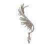 Single Korean Angel Wing Rhinestone Earrings Shiny Drill Arc Ear Hanging Clip Earrings for Women Unusual Ear Cuff Jewelry