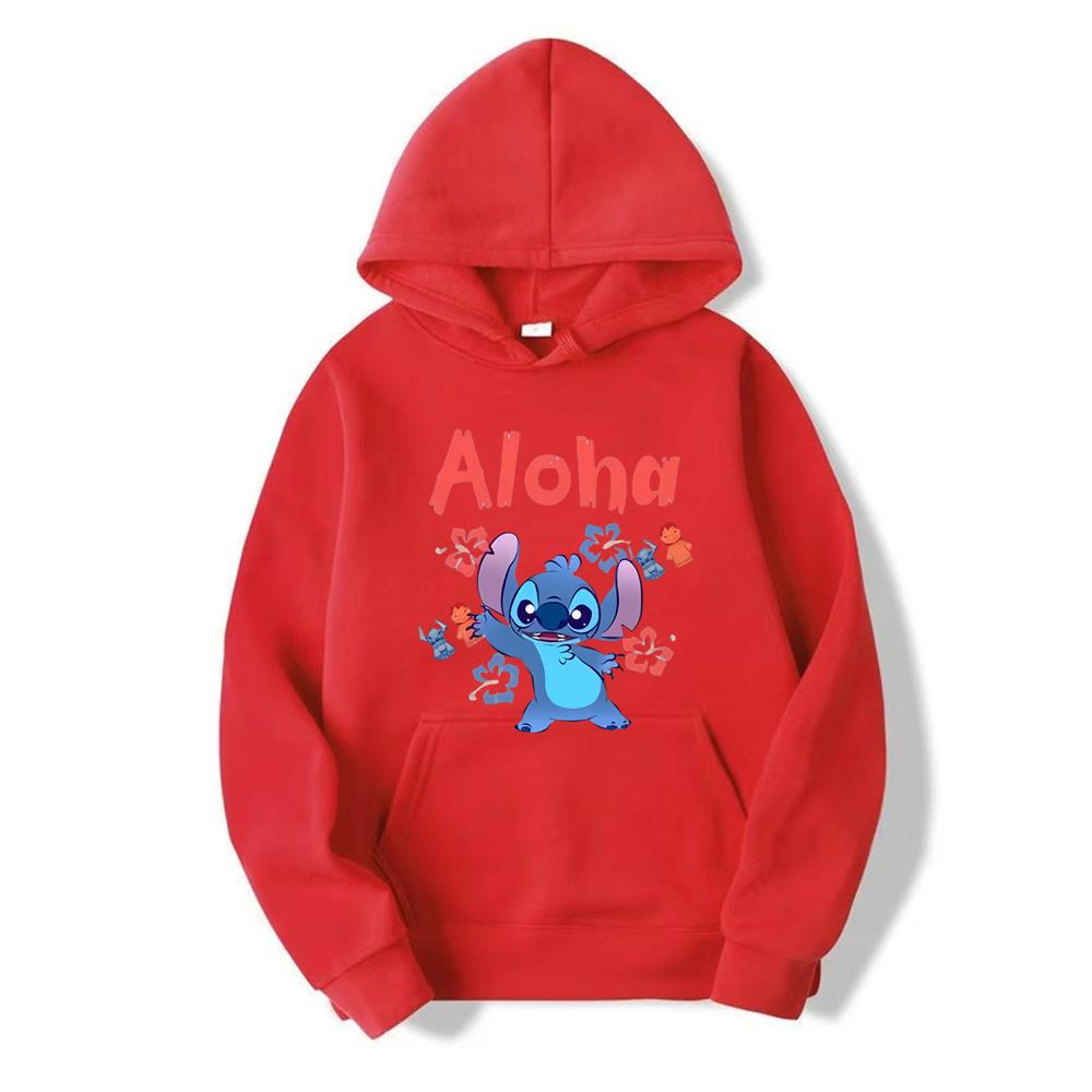 2024 Cartoon Disney Stitch Hoodie Female Long Sleeve Hooded Hoodies Ladies Casual Cute Female Pullover Women Sweatshirts Clothes