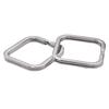 Square Key Ring, 30mm Side, Silver-White, Creative Design (K328)