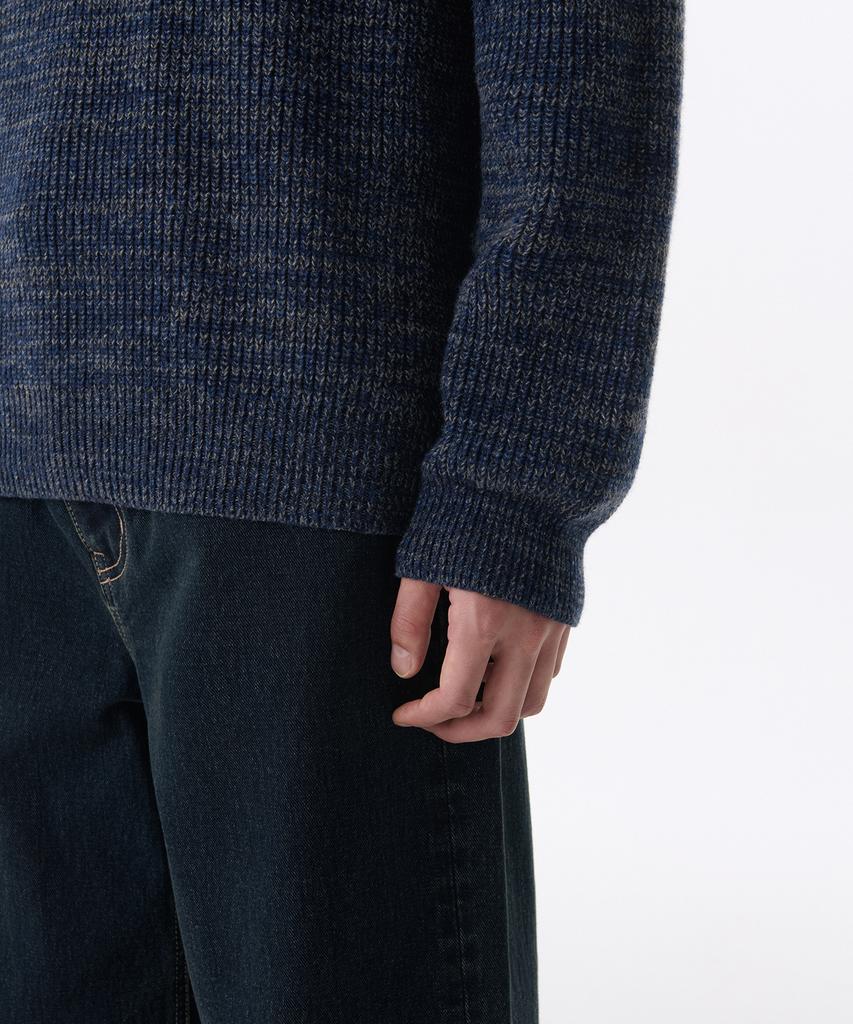 Musinsa Standard Mixed Yarn Crew Neck Knit [Navy]