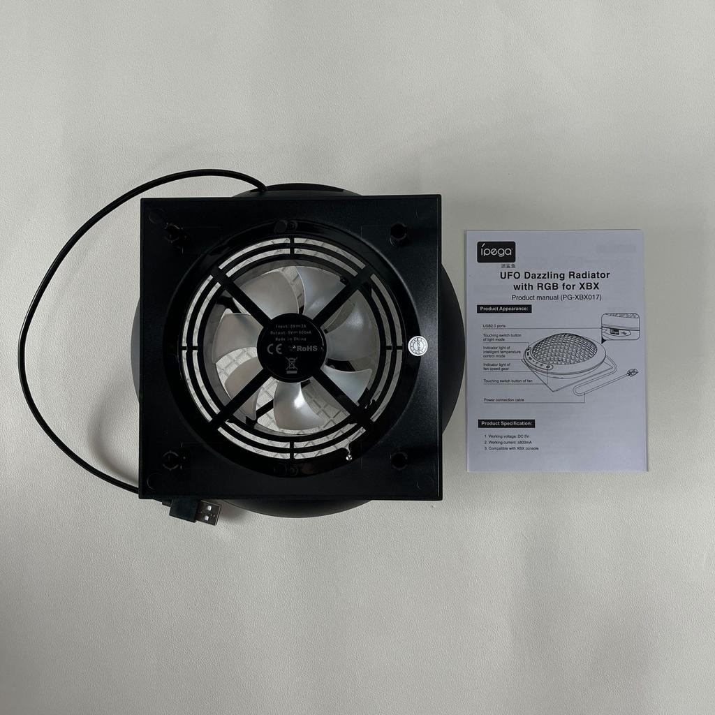 UFO Cooling Fan with 11 RGB Lights, Auto Cooling System Fan Speed Adjustable By Temperature for Xbox Series X Console, Low Noise, 3 Speed, USB Port
